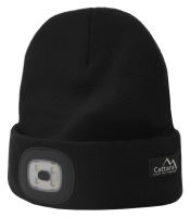 LED čelovka Cattara čepice BLACK s LED svítilnou USB nabíjení (2)