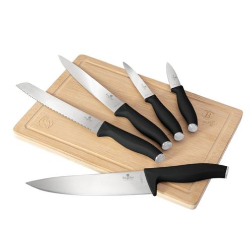 Sada nožů Berlingerhaus s prkénkem 6 ks Matte Black Collection