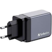 GaN adapt.2xUSB-C 65W/USB-A 3.0 VERBATIM
