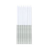 ALBI SVÍČKY 16 ks stříbrná/bílá 14,5 cm (1)