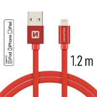 Swissten TEXTILE USB/LIGHT MFi 1,2M RED Swissten TEXTILE USB/LIGHT MFi 1,2M RED