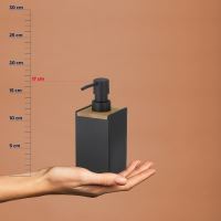 KELA Dávkovač mýdla Cube polyresin černá 300 ml KL-23689 (3)