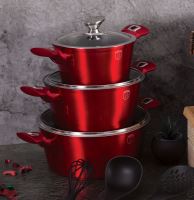 BERLINGERHAUS Kastrol s mramorovým povrchem a poklicí 30 cm Burgundy Metallic Line BH-6192 (9)