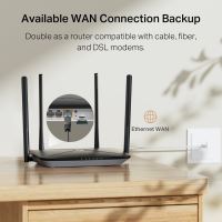 Modem TP-Link Mercusys MB115-4G LTE s WiFi routerem, 3x LAN, 1x WAN, 1x slot SIM, 2,4 (8)