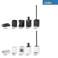 KELA Dávkovač mýdla Cube polyresin černá 300 ml KL-23689 (4)