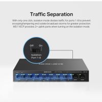 Switch TP-Link Mercusys MS110CP 2x GLAN, 8x LAN s PoE+, 65W (5)