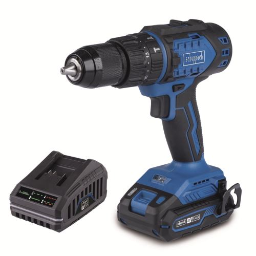 aku 20 V IXES příklepový vrtací šroubovák + 2Ah baterie + nabíječka 2,4 A Scheppach BC-CD60-X-SET S