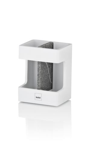 KELA Držák na zubní kartáčky Cube polyresin bílá KL-23693