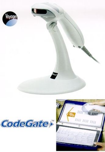 Čtečka Honeywell/Metrologic MS9540 VoyagerCG, s tlačítkem CodeGate, stojánek, USB, světlý