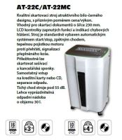 Skartovač AT-22C DIN 3, 4x20mm, 14 listů, 30l, CD+DVD, Credit Card, NBÚ (4)