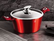 BERLINGERHAUS Kastrol s mramorovým povrchem a poklicí 30 cm Burgundy Metallic Line BH-6192 (1)