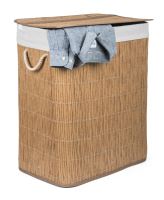 Koš na prádlo G21 105 l s rozdělovačem, ratanový design s bílým košem (2)