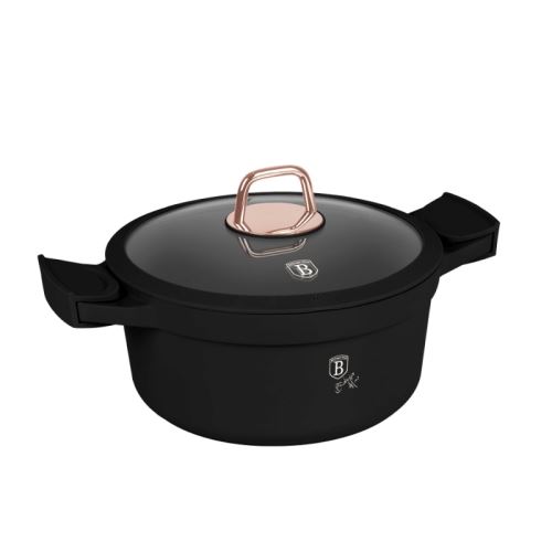BERLINGERHAUS Kastrol s titanovým povrchem a poklicí 24 cm Black Rose Collection BH-1457