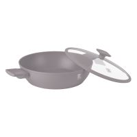 Pánev s titanovým povrchem a poklicí  32 cm Taupe Collection (2)