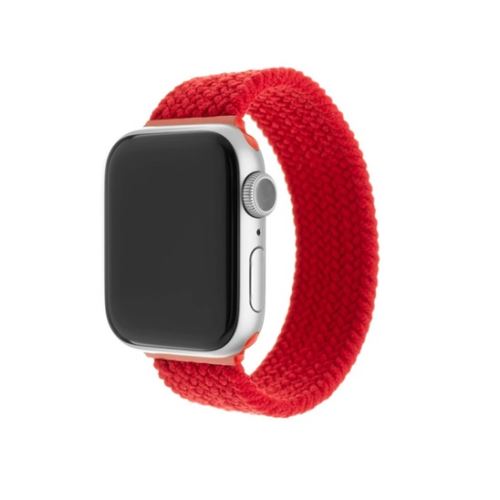 Řemínek FIXED Nylon Strap elastický nylonový pro Apple Watch 38/40mm, velikost L, červený