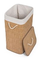 Koš na prádlo G21 72 l, ratanový design s bílým košem (4)