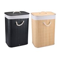 ALPINA Koš na prádlo bambus skládací přírodní 40x30x56cm ED-249795prir (2)