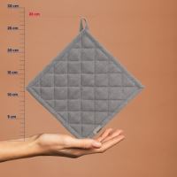 KELA Podložka pod hrnec Puro 55% bavlna/45% len šedý 20,0x20,0cm KL-12804 (1)