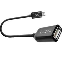 Kabel FIXED OTG datový s konektory USB-C, USB 2.0, 20cm, černý (1)