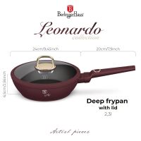 BERLINGERHAUS Pánev hluboká s titanovým povrchem a poklicí 24 cm Leonardo Collection BH-8032 (3)