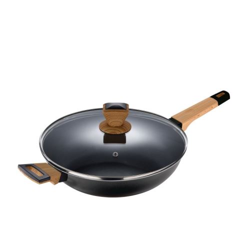 Pánev BERGNER hluboká s nepřilnavým povrchem a poklicí 28 cm Earth Black