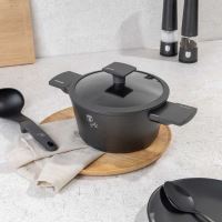 BERLINGERHAUS Kastrol s titanovým povrchem a poklicí 20 cm Antracit Collection BH-8130 (2)