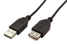 Kabel USB 2.0  A-A 60 cm, prodlužovací, černý (1)