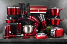 Sada nádobí s mramorovým povrchem 13 ks Burgundy Metallic Line I (7)
