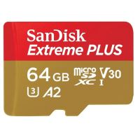 Paměťová karta Sandisk Extreme PLUS microSDXC 64GB + SD Adapter 200MB/s (čtení), 90MB/s (zápis) A2 C10 V30 UHS-I U8 (1)