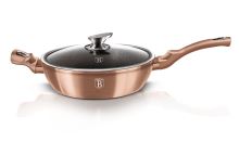 BERLINGERHAUS Pánev hluboká s mramorovým povrchem a poklicí 28 cm Rosegold Metallic Line BH-1518 (9)