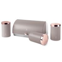 BERLINGERHAUS Chlebník a sada dóz na potraviny 4 ks Taupe Collection BH-6834 (1)