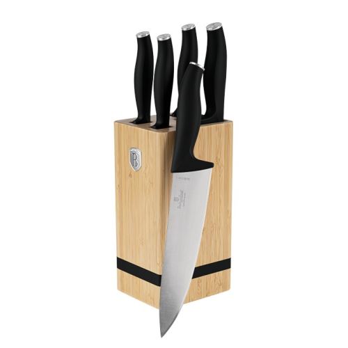 Sada nožů Berlingerhaus se stojanem Bamboo 6 ks Matte black Collection