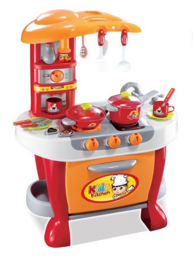 Hračka G21 Dětská kuchyňka Malý kuchař s příslušenstvím, oranžová