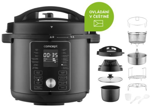 CONCEPT Multifunkční tlakový hrnec s Air Fry poklicí COOKERY CK8000 CONCEPT Multifunkční tlakový hrnec s Air Fry poklicí COOKERY CK8000