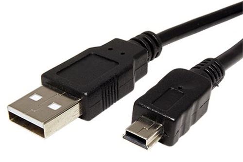 Kabel USB A(M) - miniUSB 5pin B(M), 5m, černý