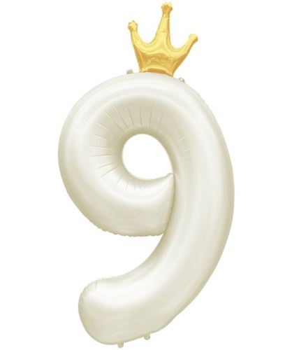 ALBI Číslo 82CM white s korunkou 09