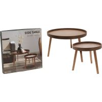 HOMESTYLING Odkládací stolek sada 2 ks borovice tmavě hnědá KO-KR8200310 (4)