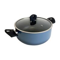 SAN IGNACIO Kastrol s poklicí a nepřilnavým povrchem NOIA 24 cm modrá BGEU-6961 (4)