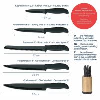 Sada nožů ve stojanu Acida bambus černý 24,5cm 13,0cm (3)