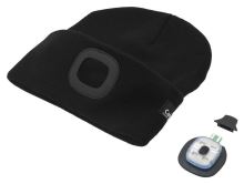 LED čelovka Cattara čepice BLACK s LED svítilnou USB nabíjení (3)