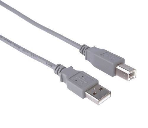 Kabel USB 2.0 A-B 5m, bílý/šedý