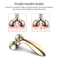 TOUCHBEAUTY 1613A Masážní váleček na obličej zlatý (4)