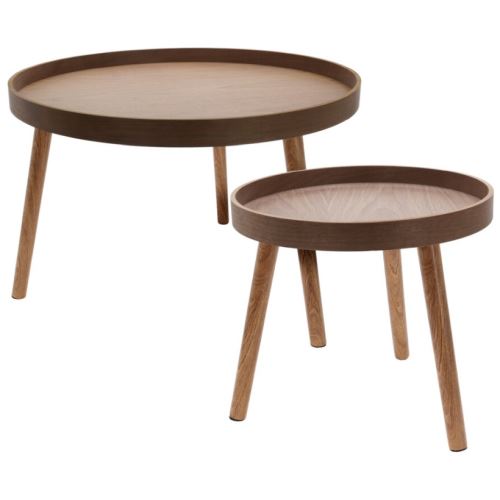 HOMESTYLING Odkládací stolek sada 2 ks borovice tmavě hnědá KO-KR8200310