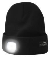 LED čelovka Cattara čepice BLACK s LED svítilnou USB nabíjení (8)