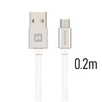 Swissten TEXTILE USB/MICRO USB 0,2M SILV