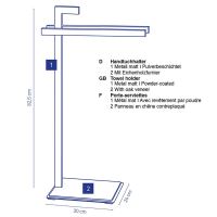 KELA Stojan na ručníky Dub kov černá KL-24261 (1)