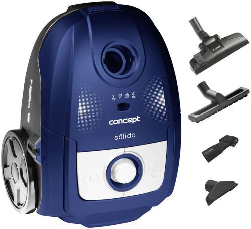 Concept VP8076 Sáčkový vysavač 700 W Solido modrý Concept VP8076 Sáčkový vysavač 700 W Solido modrý