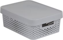 Box Curver Infinity Dots 11L s víkem světle šedý Box Curver Infinity Dots 11L s víkem světle šedý