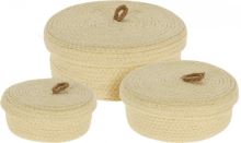 HOMESTYLING Sada úložných košíků s víkem 3 ks krémová KO-KR2002870 (1)