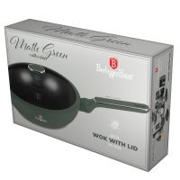 BERLINGERHAUS Pánev wok s poklicí a titanovým povrchem 28 cm Matte Green Collection BH-8159 (1)